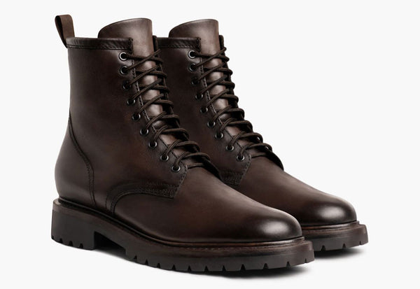 Italian Lace up Boots for Men's Brown- Pure leather