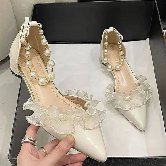 Ruffled Edge-Pearl White