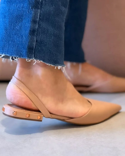 Stone Trapeze Heel - Skin