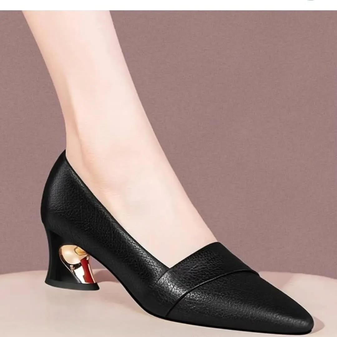 Chic Square Heel for women-Black