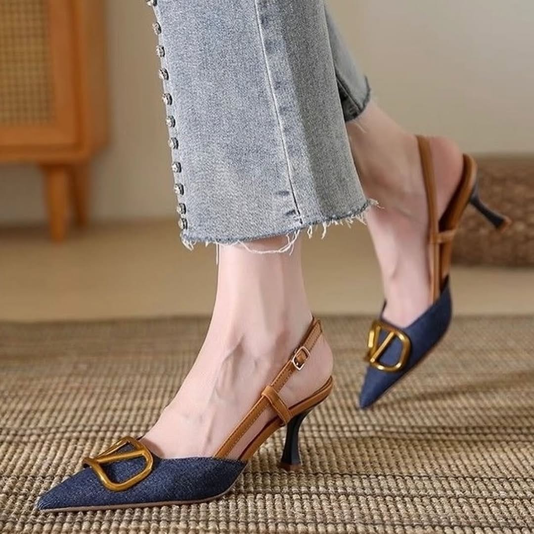 Denim heel (Navy Blue)