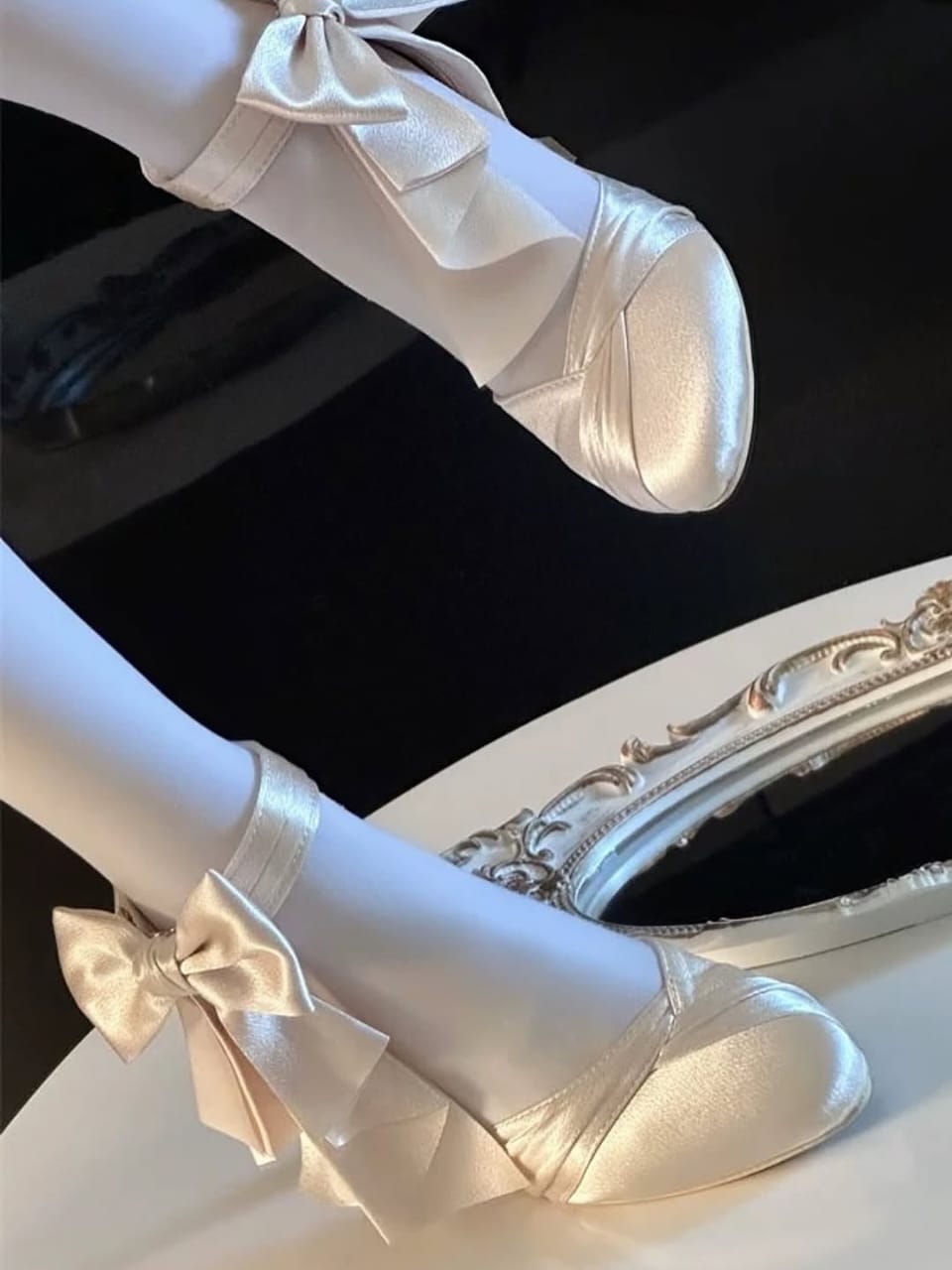 Satin Bow wedding heel (Off White)