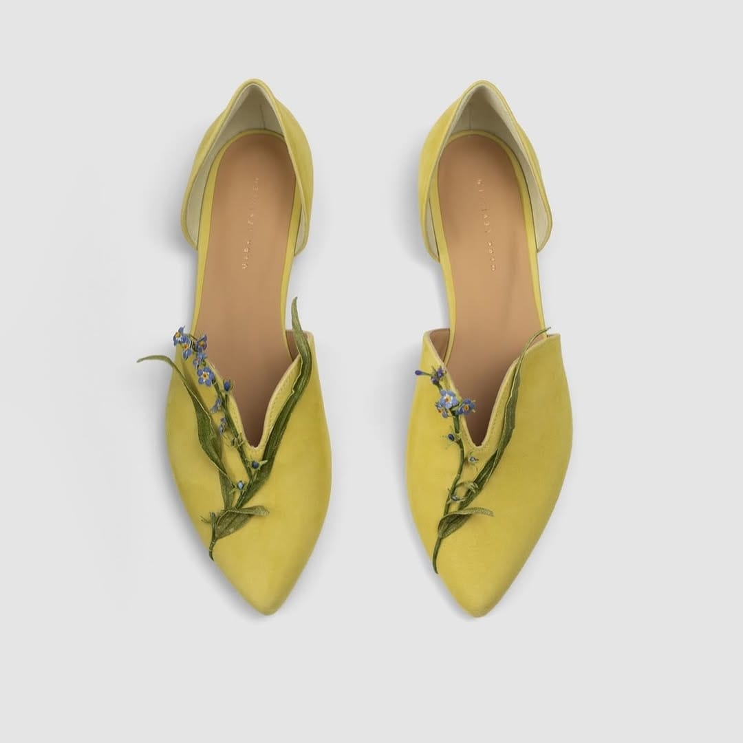 Mint blossom point flats (Mustard)