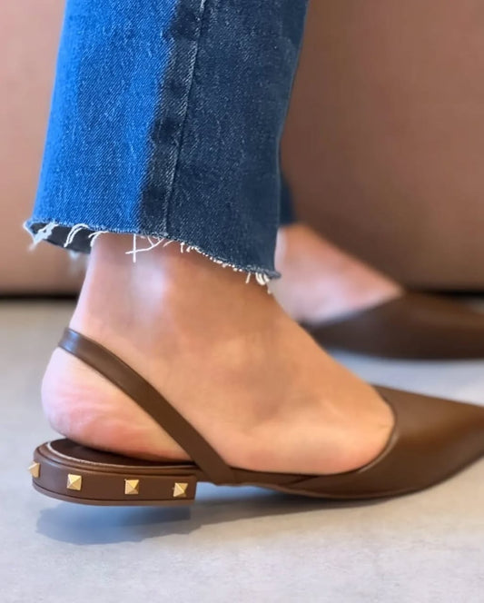 Stone Trapeze Heel - Chocolate Brown