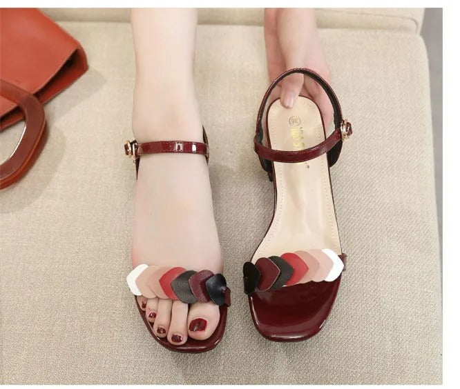 Leisure Women Sandals- Burgundy