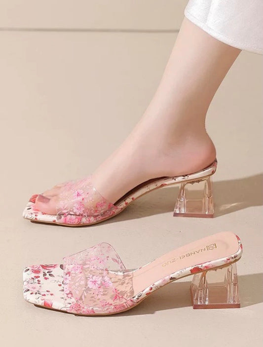 Glass printed heel