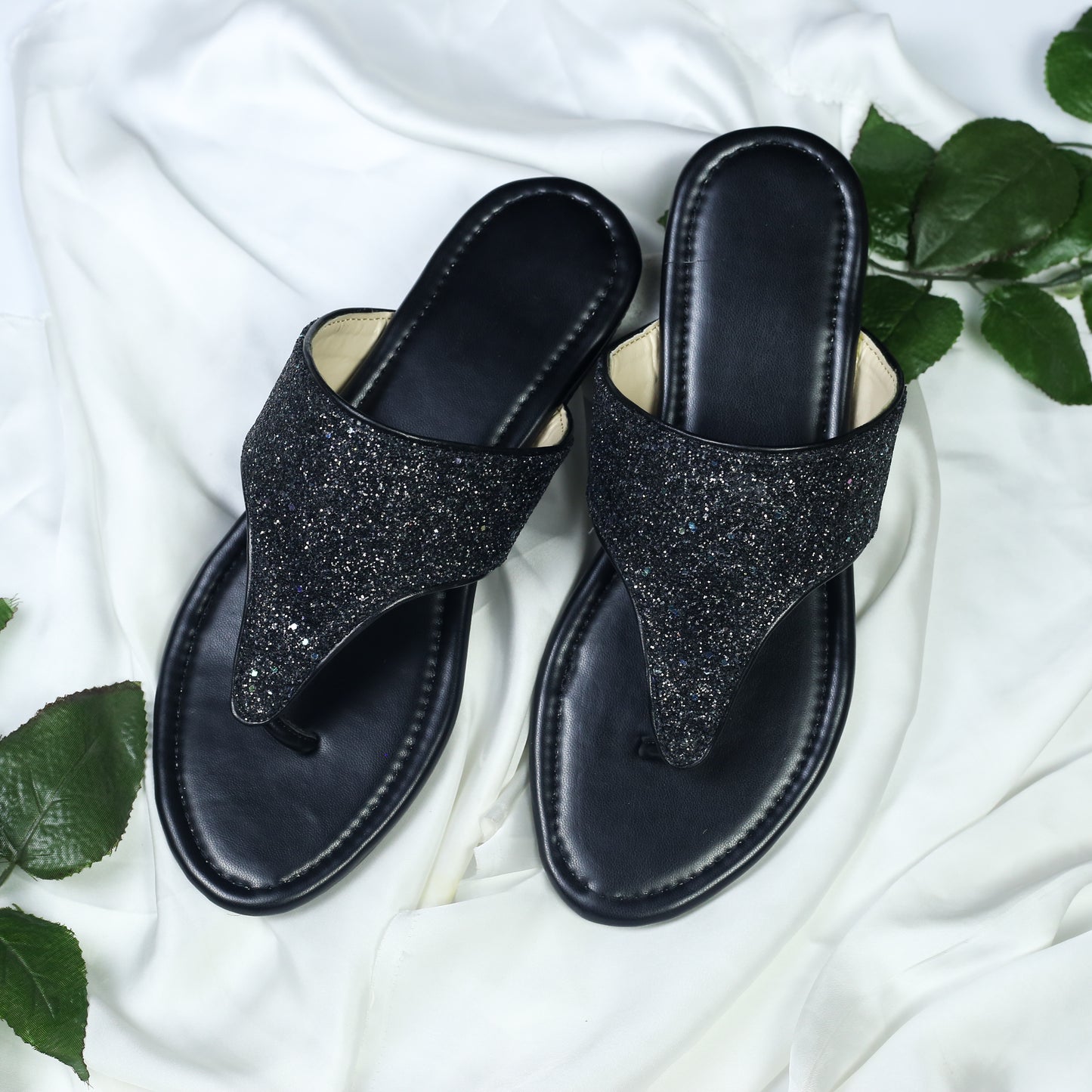 Black shine Slipper