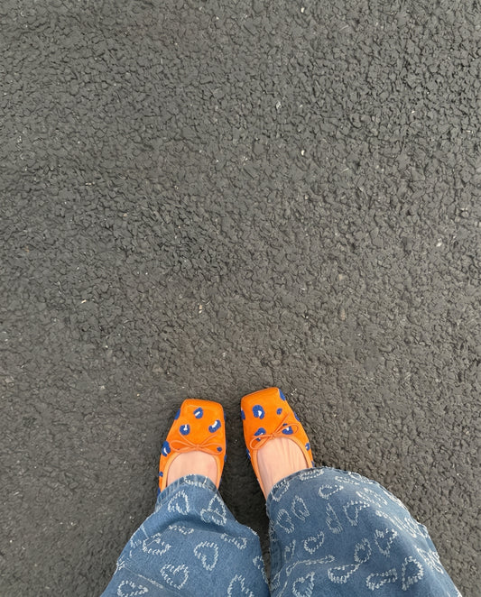 Leopard Bow Flats (Orange)