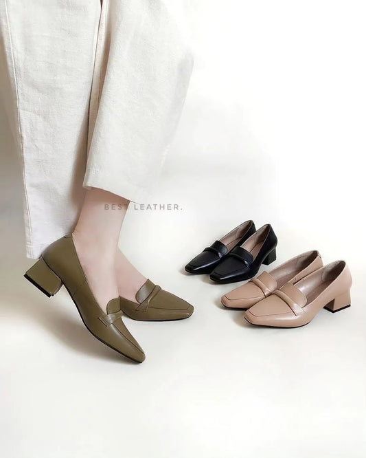 Luxe Classic Pumps (Olive green)