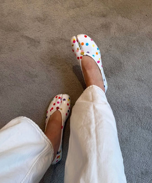 Confetti Tabi Flats (White)