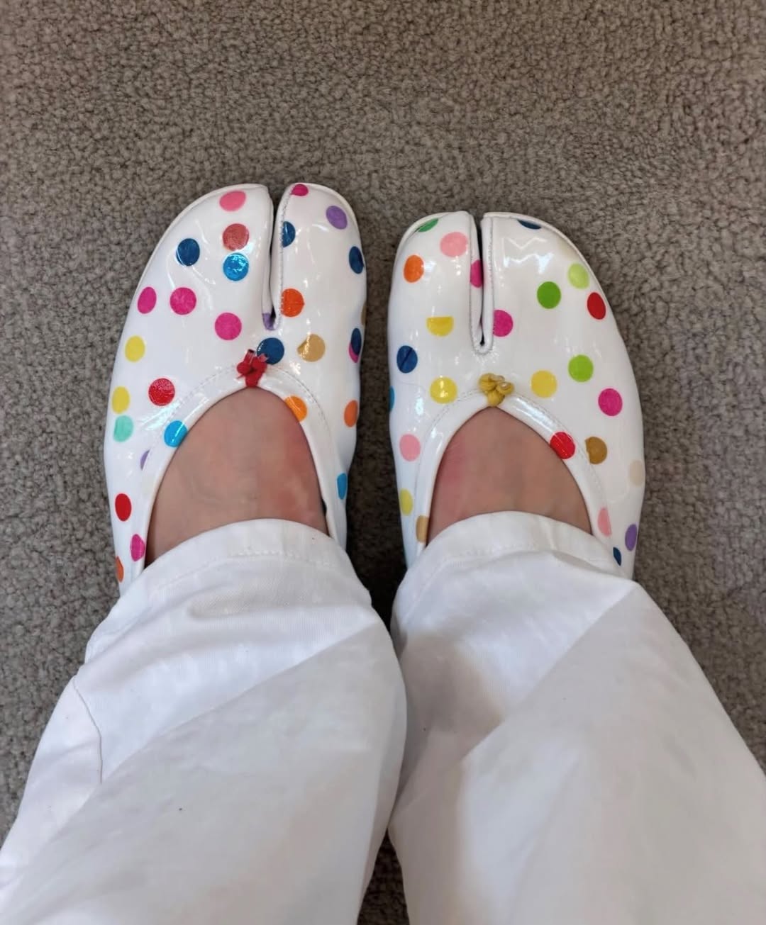 Confetti Tabi Flats (White)