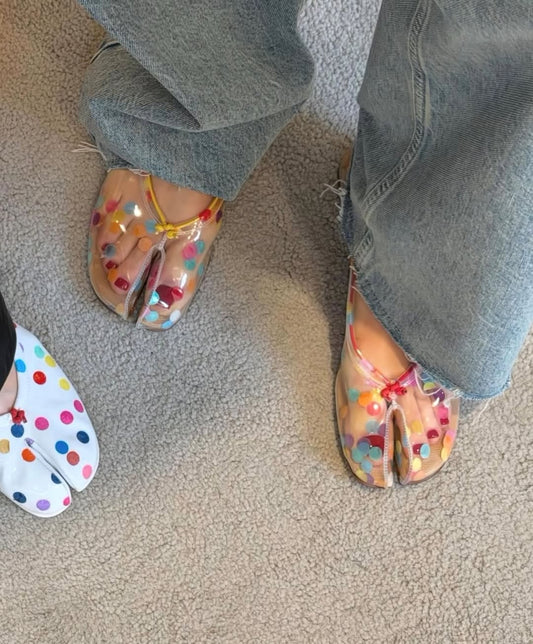 Confetti Tabi Flats (Transparent)