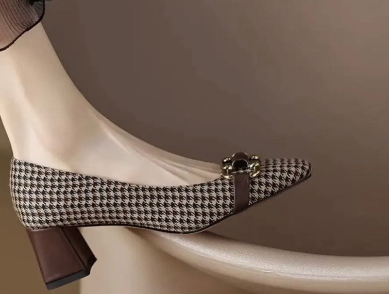 Elise Houndstooth Heels