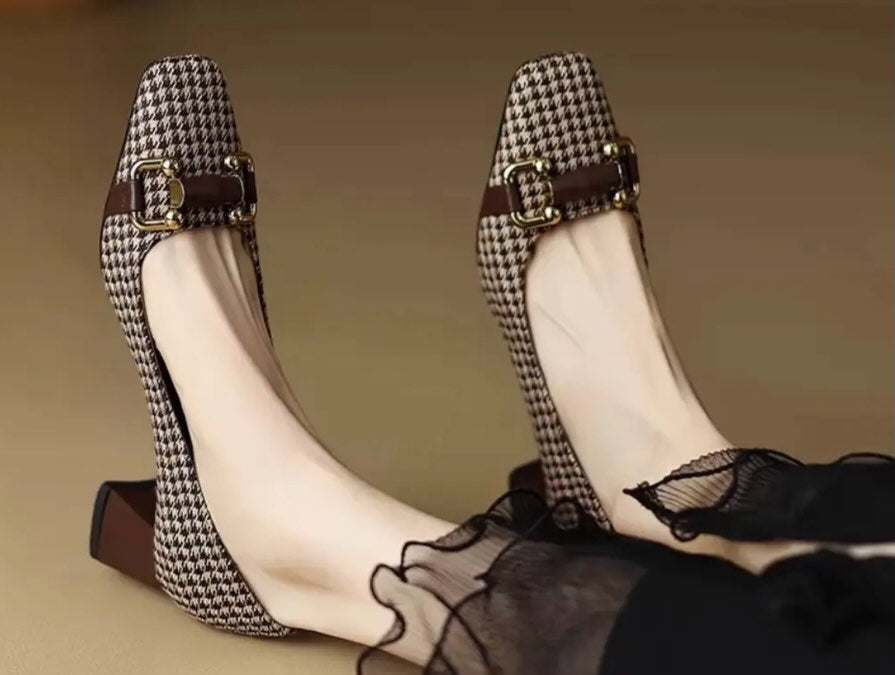 Elise Houndstooth Heels