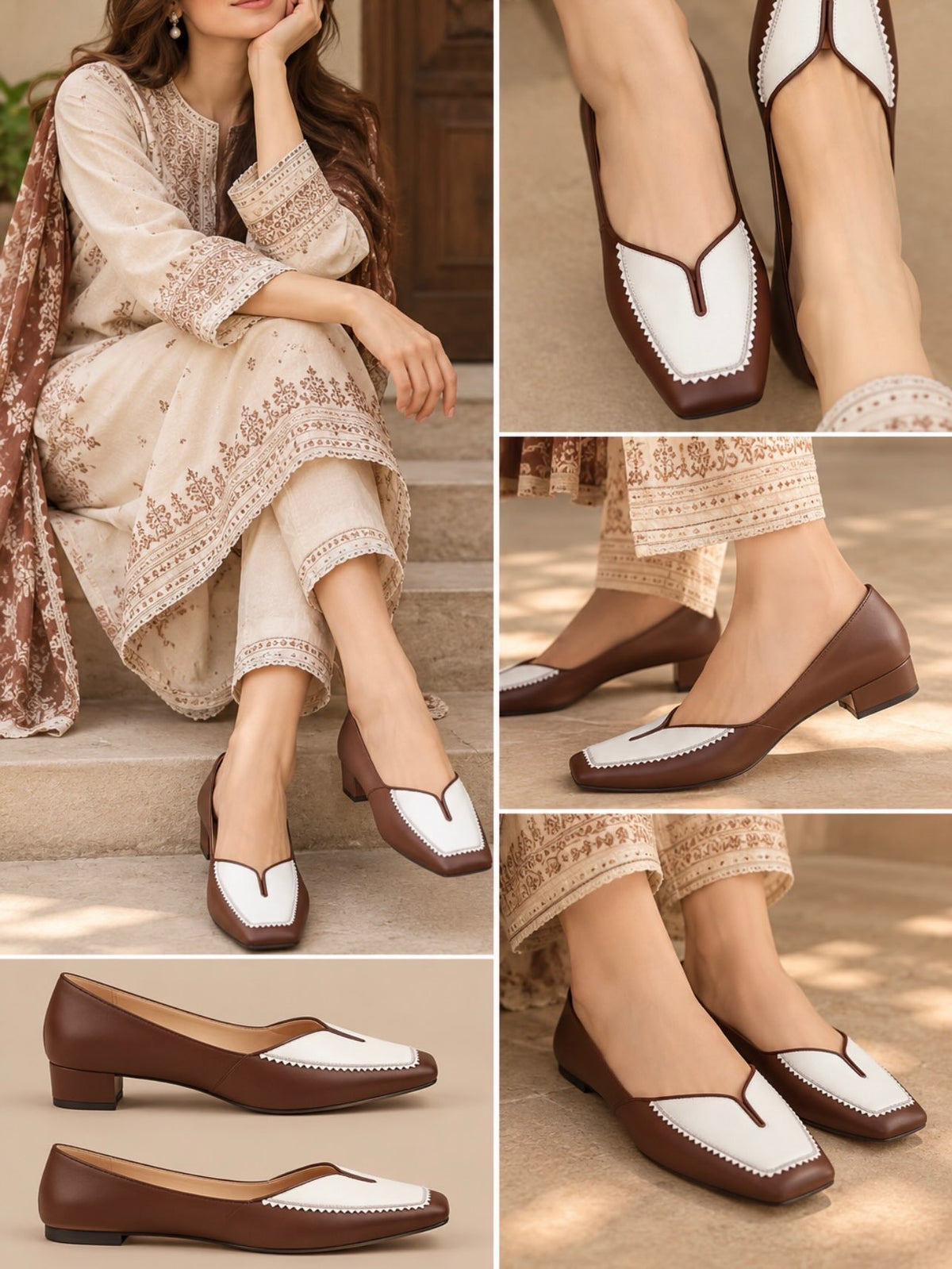 Regal Square-Toe Pumps (Dark Brown)