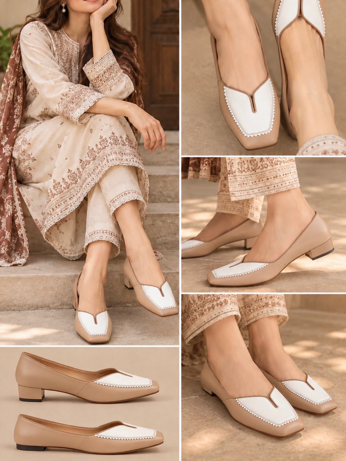 Regal Square-Toe Pumps (Light Brown)