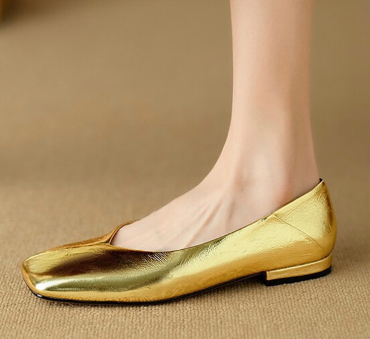 Sofia Metallic Ballet Flat (Gold)