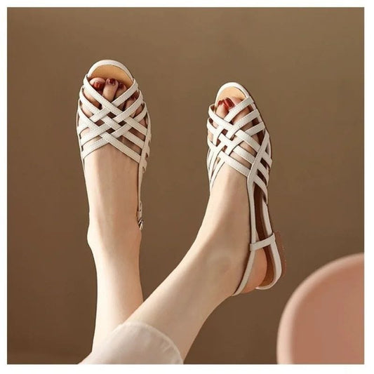 Toe Cross Sandal-White