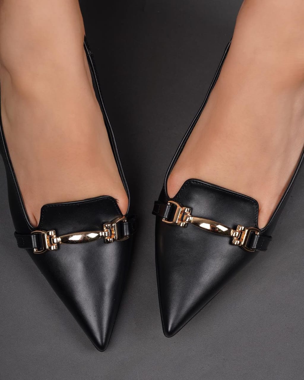 Chain Decor heel-Black