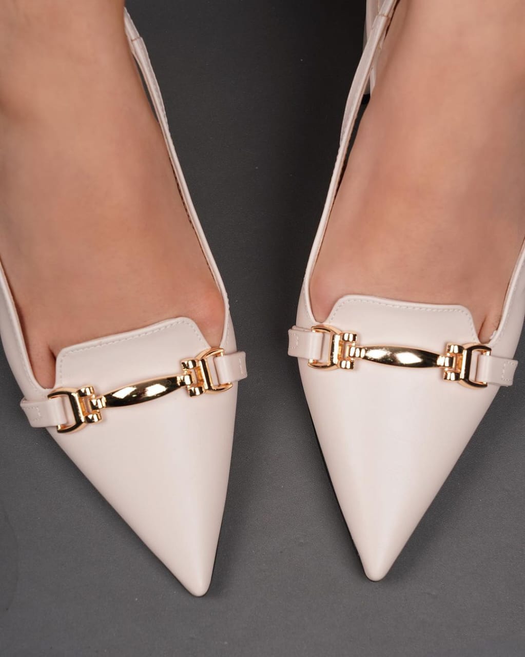 Chain Decor heel-Off white