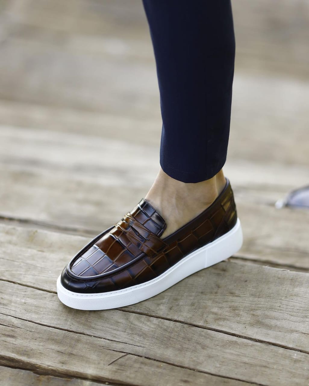 Coffee Croc Men's Shoes-100% Pure leather