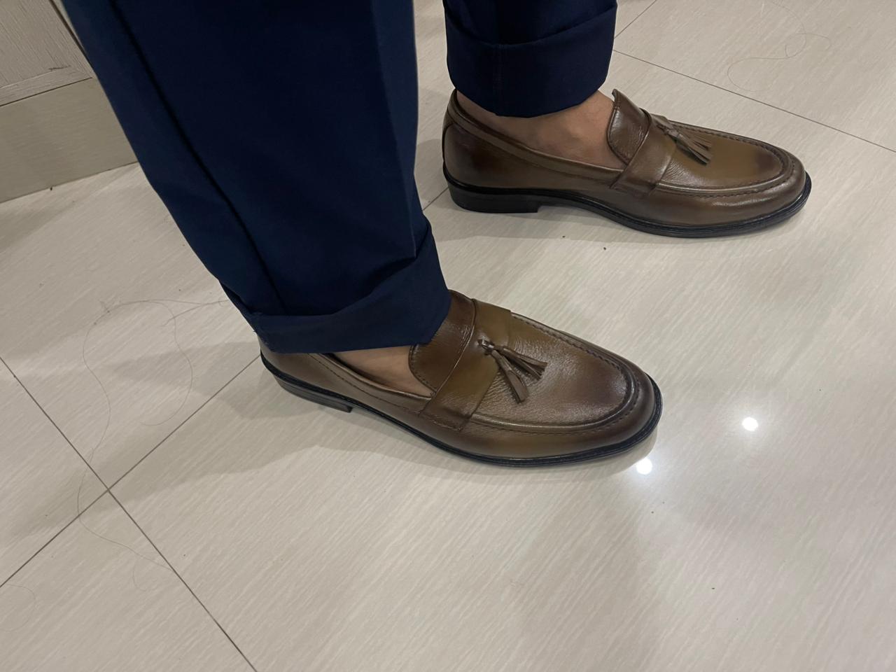 Executive Men's Shoes (Brown Pebble)