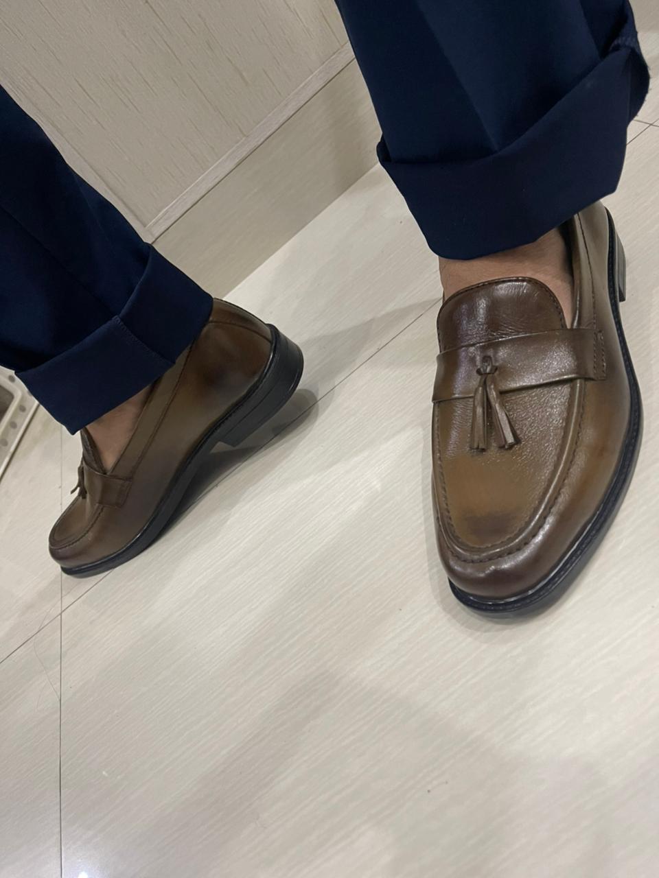 Executive Men's Shoes (Brown Pebble)