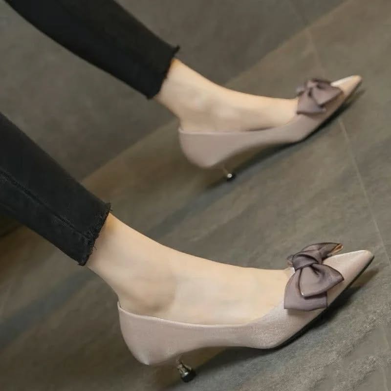 Kitty heel Bow Style -Rusky Pink