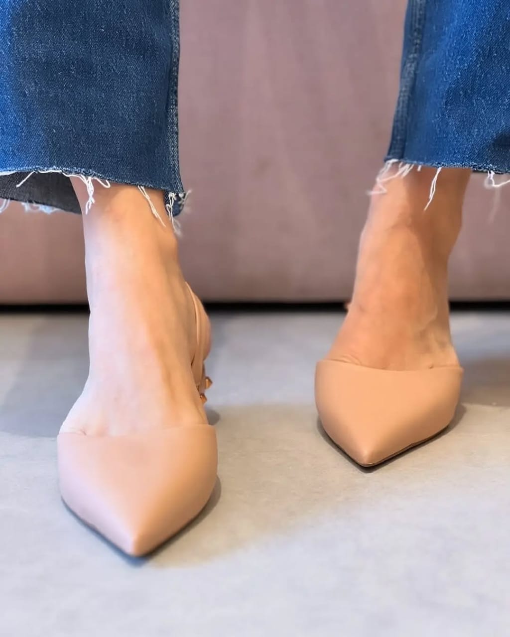 Stone Trapeze Heel - Skin