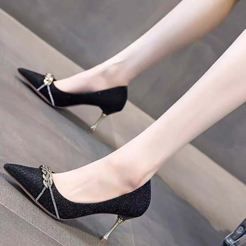 Glitter Heel for women-Black