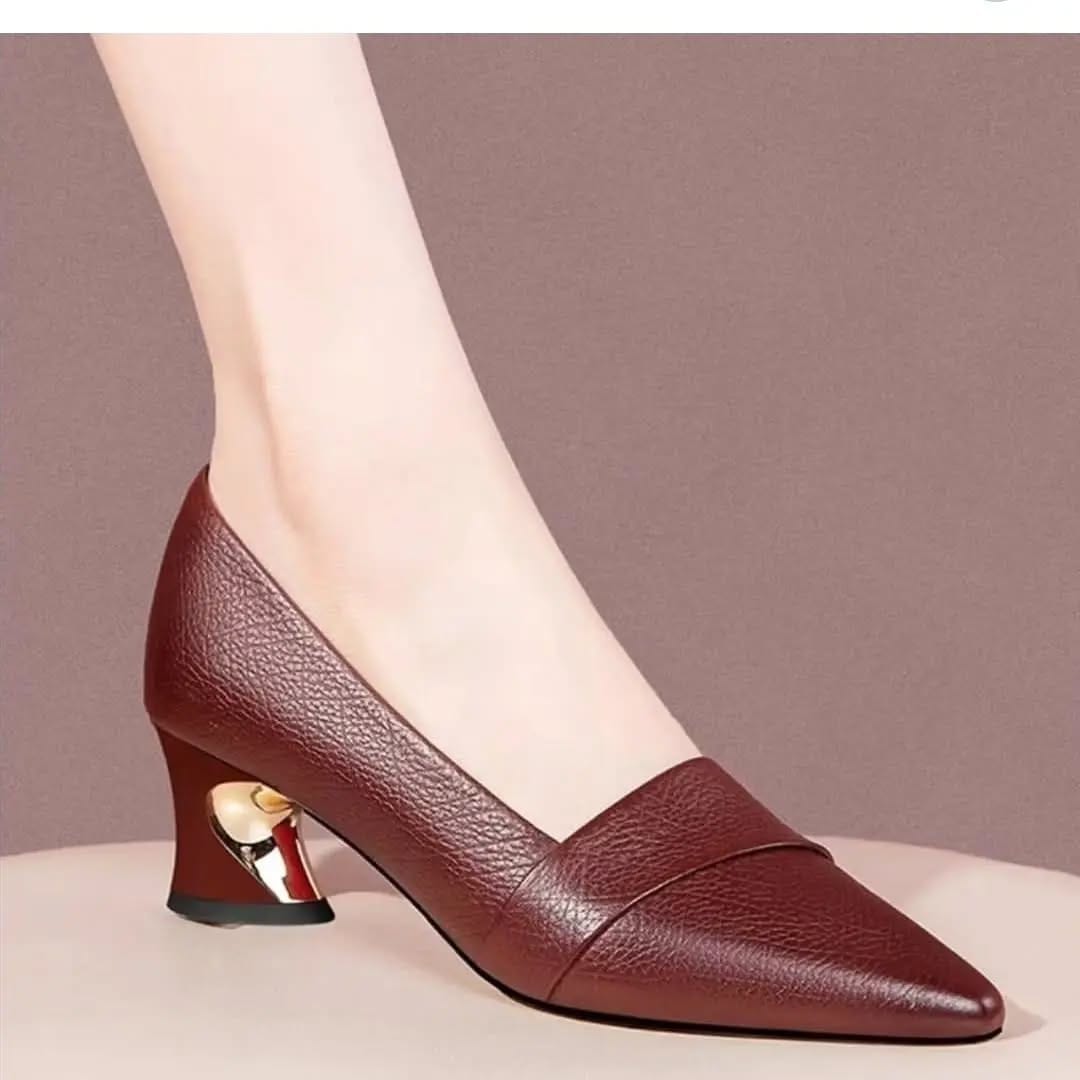 Chic Square Heel for women-Mehroon
