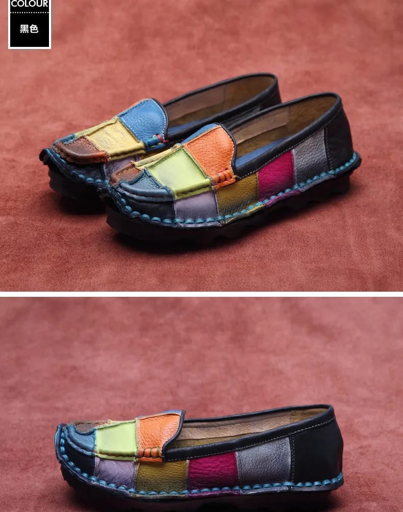 Asian loafer for women- Black Yellow