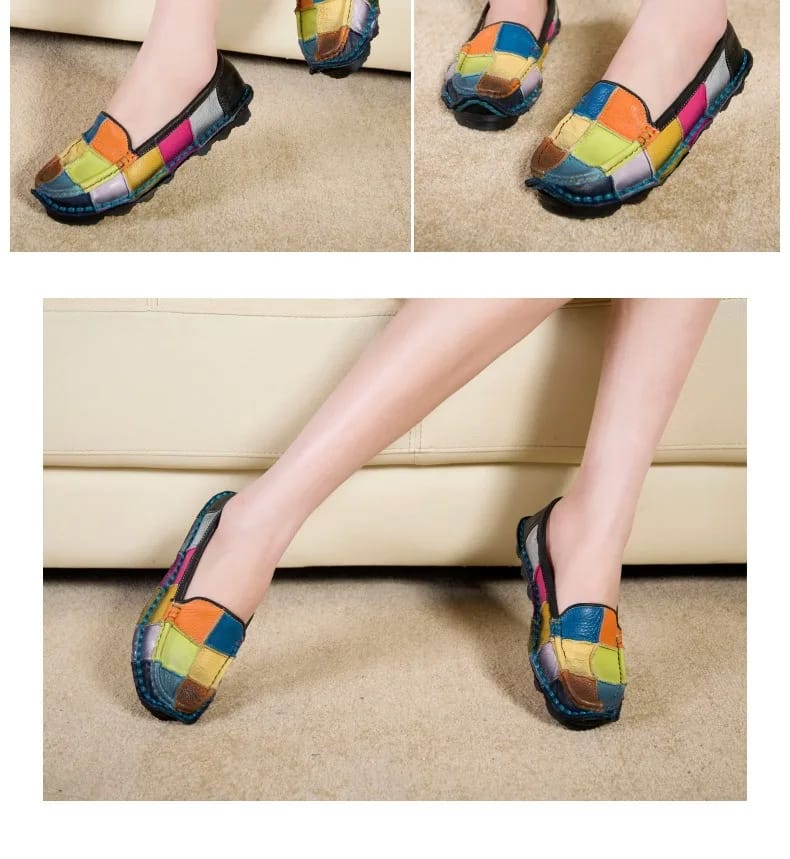 Asian loafer for women- Black Yellow