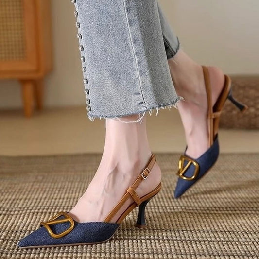 Denim heel (Navy Blue)