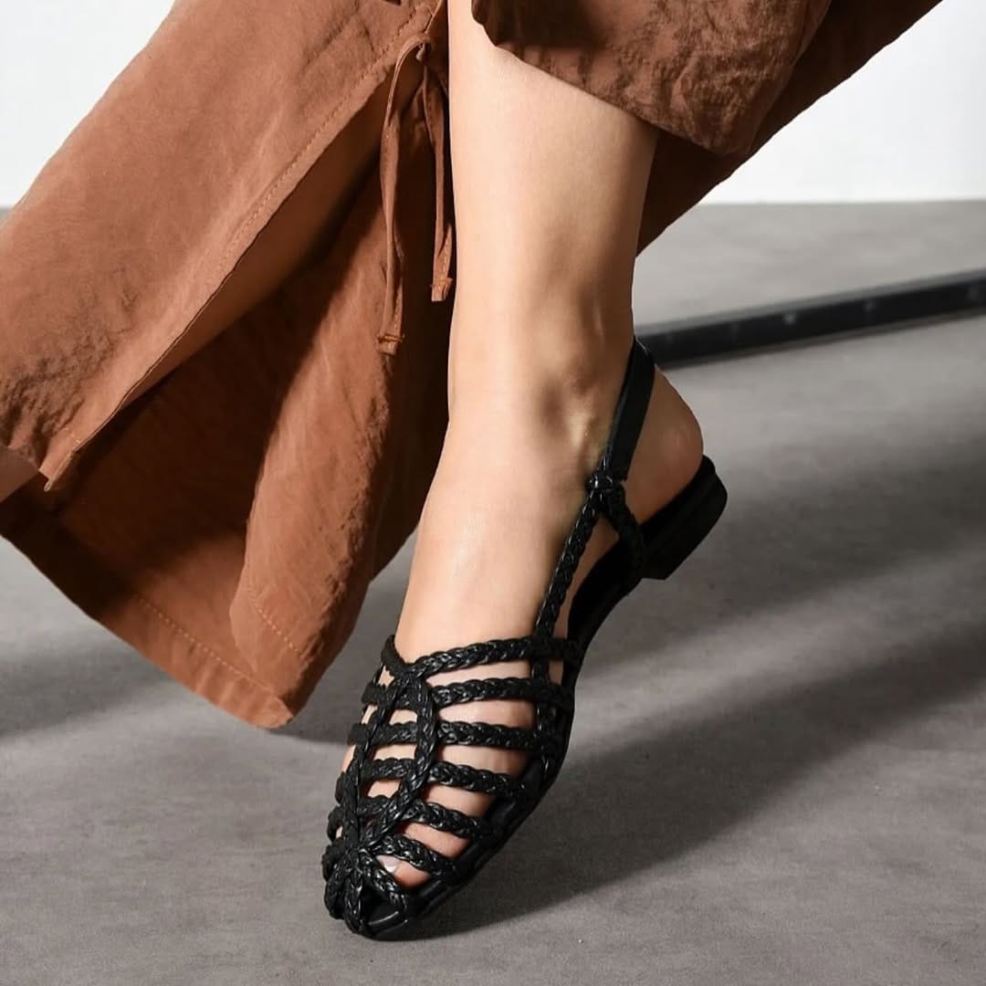 Roman woven sandals (Black)