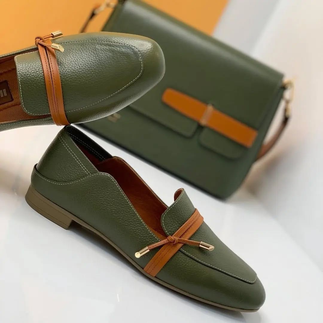 Britian style shoes (olive green)