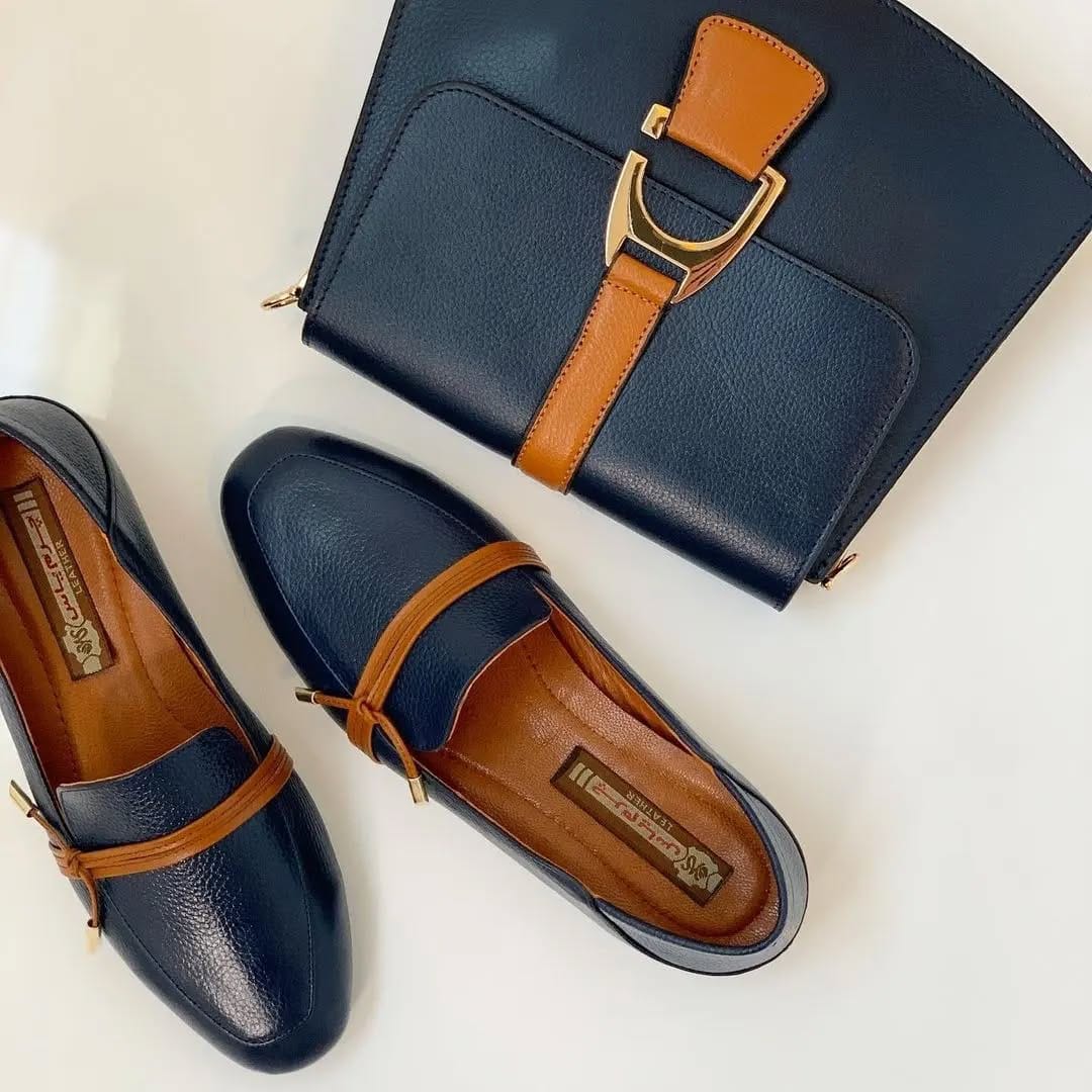 Britian style shoes (navy blue)