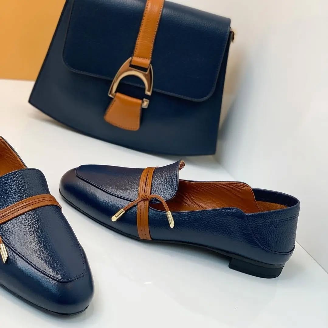 Britian style shoes (navy blue)