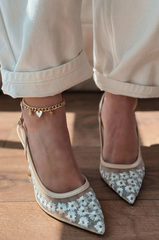 Turkish embroidered heel (Beige)