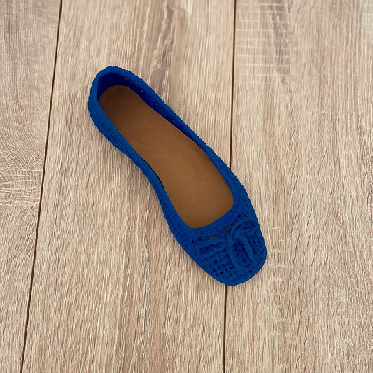 Knit Charm Shoes (Blue)