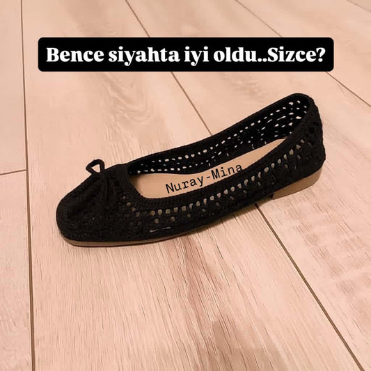 Knit Charm Shoes (Black)