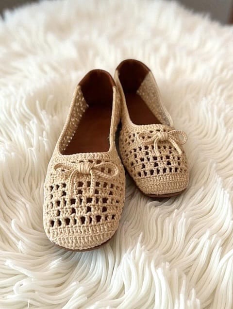 Knit Charm Shoes (Beige)