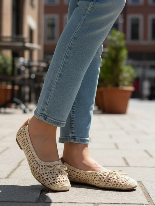 Knit Charm Shoes (Beige)