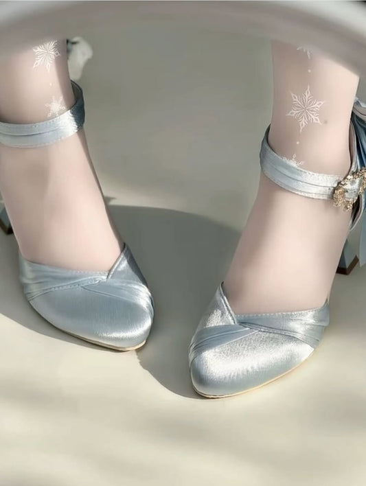 Satin Bow wedding heel (Grey)