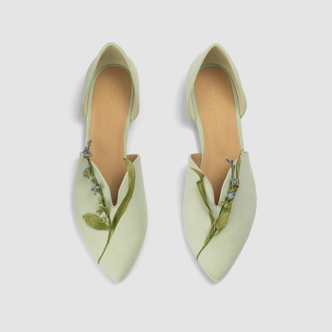 Mint blossom point flats (Light Green)