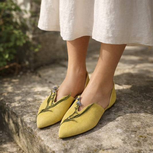 Mint blossom point flats (Mustard)