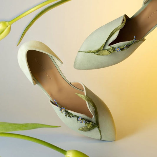 Mint blossom point flats (Light Green)