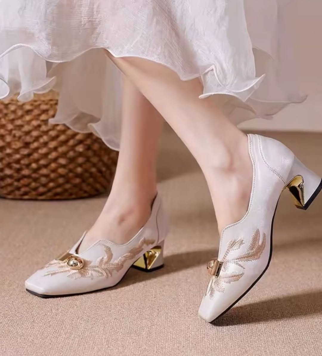 Golden Fern Elegance heel (Off White)
