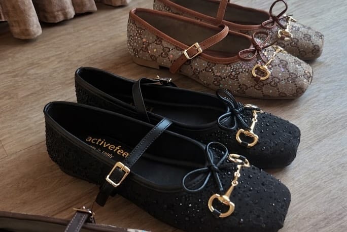 Aurora Mary Jane flats (Coffee)
