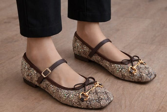 Aurora Mary Jane flats (Coffee)